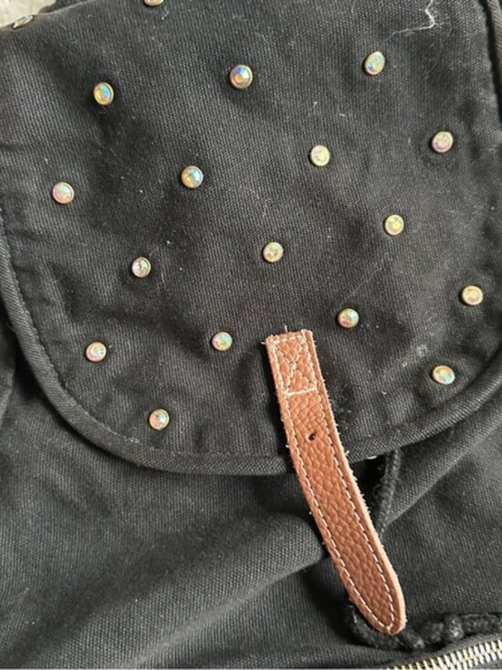 Victoria Secret PINK | Black Rhinestone Canvas Stud Backpack | One Size main image 5